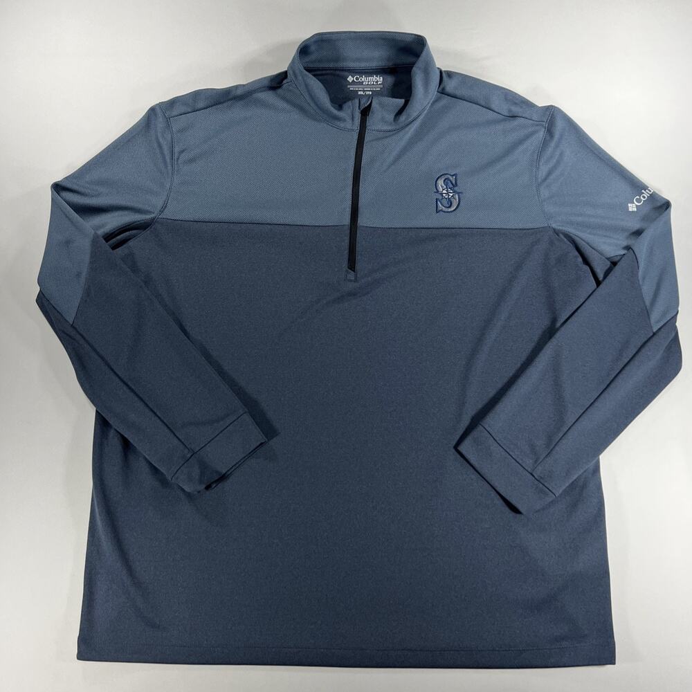 Columbia Golf Seattle Mariners 1/4 Zip 2XL Slate Blue MLB Baseball Golf Pullover